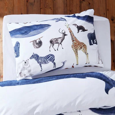 Dunelm Mammals Duvet Cover and Pillowcase Set Natural