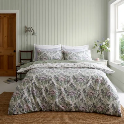 Dunelm Gianna Trellis Lilac Duvet Cover and Pillowcase Set Lilac