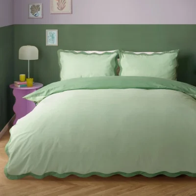 Dunelm furn. Wigglescallop Polycotton Duvet Cover & Pillowcase Set