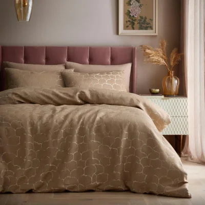 Dunelm Soiree Ginko Jacquard 100% Cotton Duvet Cover & Pillowcase Set