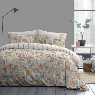 Dunelm Mona Abstract Duvet Cover and Pillowcase Set Spice Red Spice (Red)