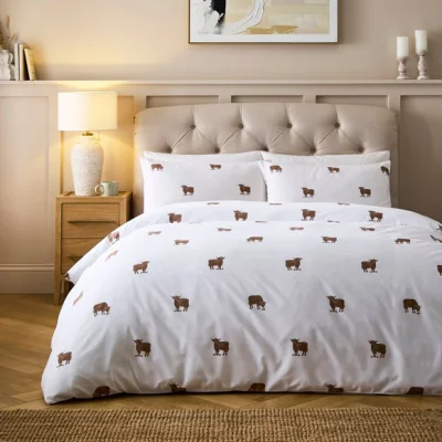 Dunelm Highland Cow Quilt Cover & Pillowcase Set