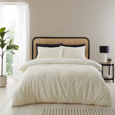 Dunelm Catherine Lansfield Cosy Boucle Duvet Cover & Pillowcase Set Natural