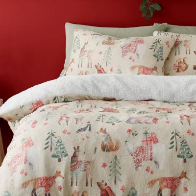 Dunelm Christmas Wood Animals Duvet Cover & Pillowcase Set