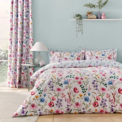 Dunelm Foxley Ditsy Duvet Cover & Pillowcase Set Pink