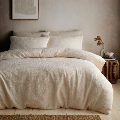 Dunelm Appletree Fossil Jacquard Duvet Cover & Pillowcase Set
