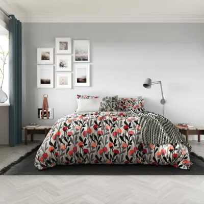 Dunelm Helena Springfield Ava Duvet Cover and Pillowcase Set Charcoal