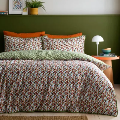 Dunelm Appletree Star Geo 100% Cotton Duvet Cover & Pillowcase Set