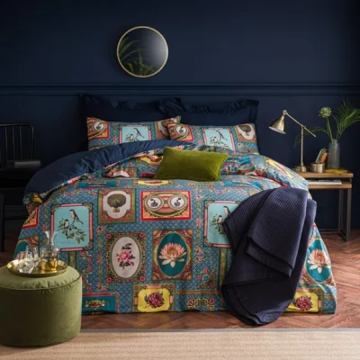 Dunelm Merchants Bazaar Duvet Cover & Pillowcase Set Navy (Blue)