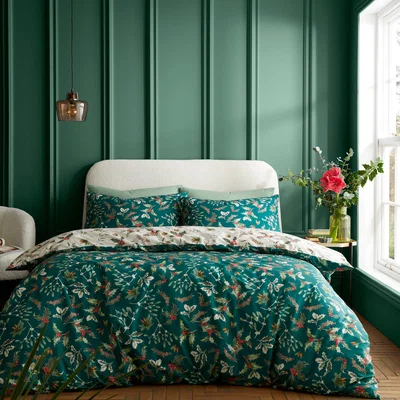 Dunelm RHS Winter Foliage Duvet Cover and Pillowcase Set