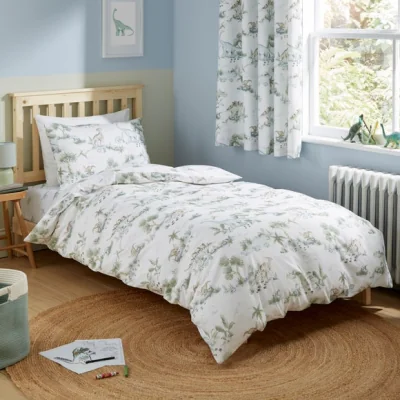 Dunelm Roar and Explore 100% Cotton Quilt Cover and Pillowcase Set