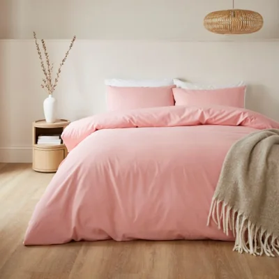 Dunelm Plain Polycotton Duvet Cover & Pillowcase Set