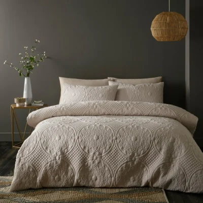Dunelm Mandalay Mushroom Duvet Cover and Pillowcase Set Mushroom