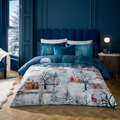 Dunelm Riviera Starlight 100% Cotton Sateen Duvet Cover and Pillowcase Set