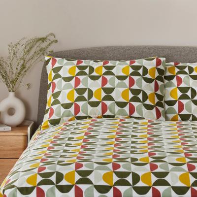 Dunelm Modern Brushed Cotton Duvet Cover and Pillowcase Set MultiColoured