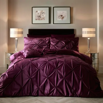 Dunelm Soiree Mira Damson Duvet Cover and Pillowcase Set Damson (Purple)