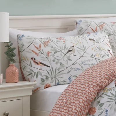 Dunelm Caraway Reversible Terracotta Duvet Cover and Pillowcase Set Terracotta