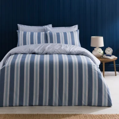 Dunelm Henley Striped Polycotton Duvet Cover & Pillowcase Set