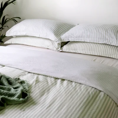 French Bedroom Petite Breton Luxe Summer Sage Bed Linen Set (Superking Set)