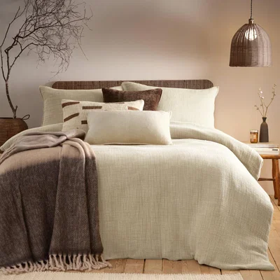 Habitat Yard Ribble Cotton Acid Wash Natural Bedding Set - Double