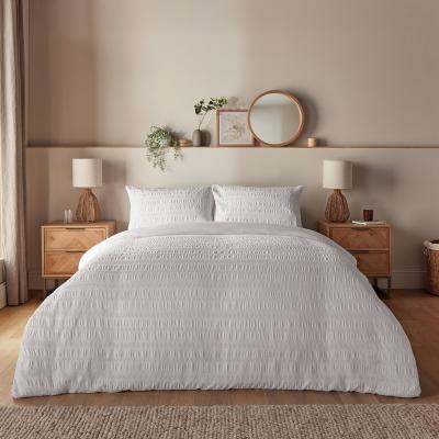 Habitat Silentnight Seersucker Frill White Bedding Set - King size