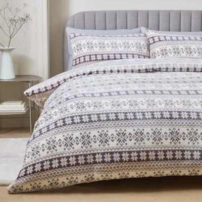 Habitat Argos Home Fairisle Print Fleece Grey Bedding Set-Superking