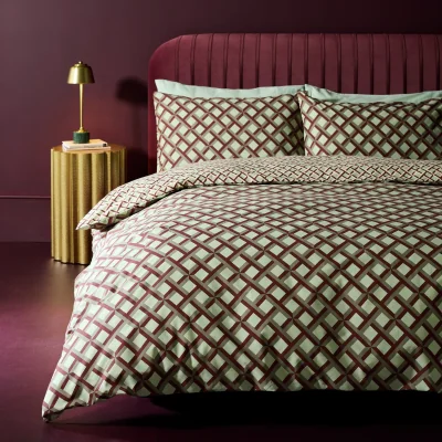 Habitat Habitat Diagonal Geo Print Mint Bedding Set - Double