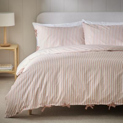 Habitat Habitat Textured Stripe with Ties Rust Bedding Set-Superking