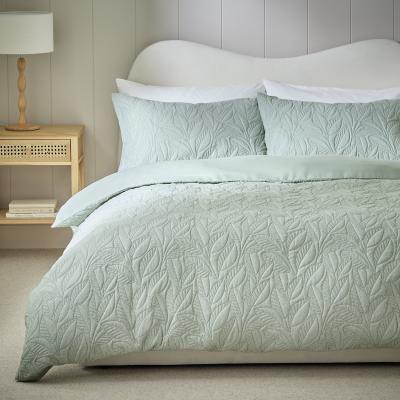 Habitat Habitat Leaf Pinsonic Green Bedding Set - Superking