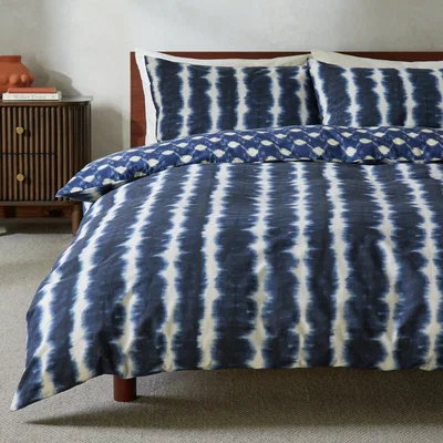 Habitat Habitat Shibori Texture Blue and White Bedding Set - King