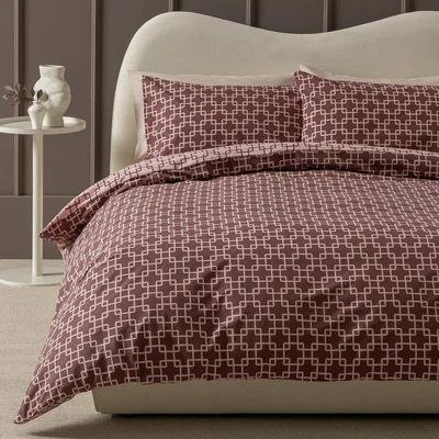 Habitat Habitat Geo Trellis Pink Bedding Set - King size