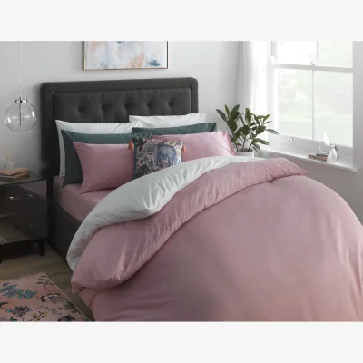 Habitat Habitat Cotton Rich 180 TC Plain Pink Bedding Set - King
