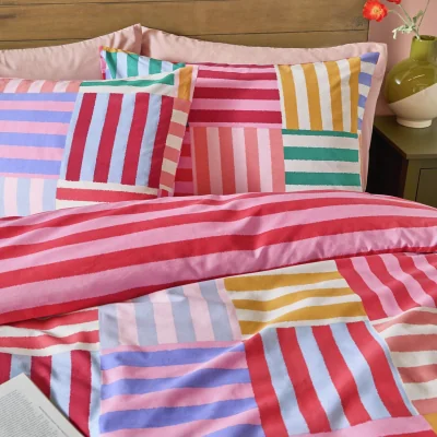 Habitat Furn Ana Stripe Bedding Set - Kingsize