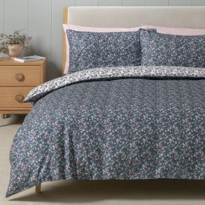 Habitat Habitat Heritage Foliage Blue Bedding Set - Superking