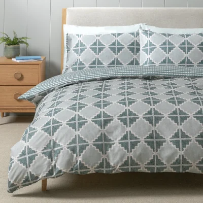 Habitat Habitat Geo Dash Green Bedding Set - Double