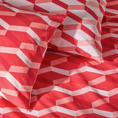 Habitat Habitat Cotton Christmas Geo Red Bedding Set - Single