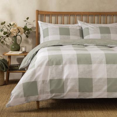 Habitat Habitat Large Gingham Sage Bedding Set - Double