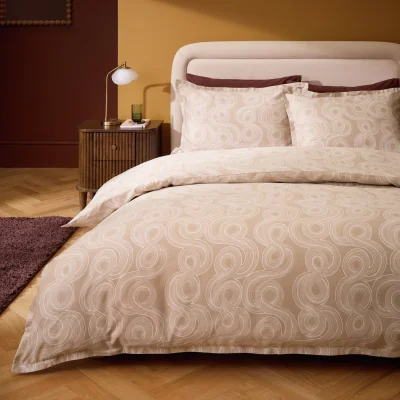 Habitat Habitat Cotton 200 TC Luxe Mark Making Natural Bedding Set - King size