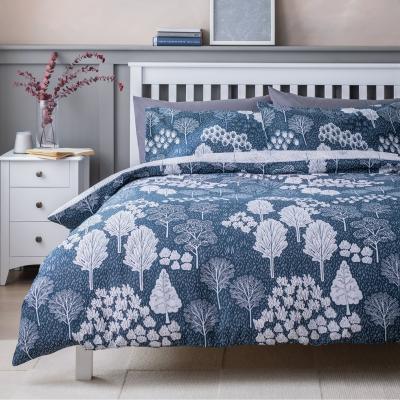 Habitat Habitat Cotton Nordic Trees Print Blue Bedding Set-Superking