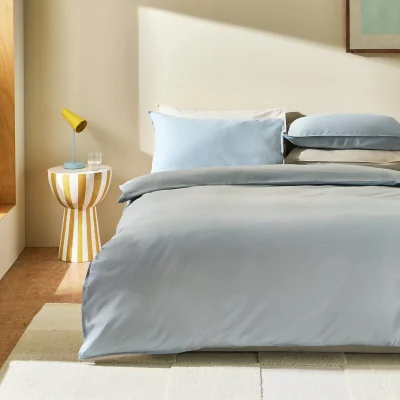 Habitat Habitat Washed Cotton Plain Blue Bedding Set - Superking