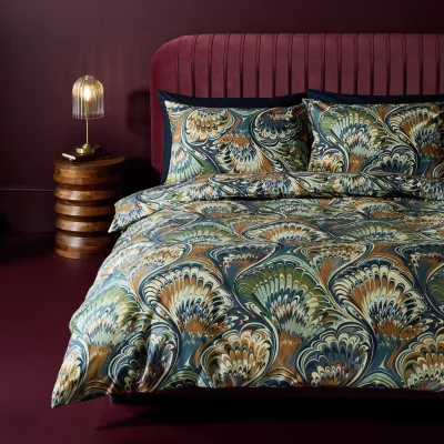 Habitat Habitat Cotton Marbled Print Blue Bedding Set - Single