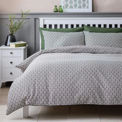 Habitat Habitat Woodblock Geo Print Bedding Set - King size