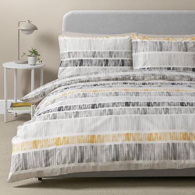 Habitat Habitat Mono Variegated Stripe Grey Bedding Set - Double