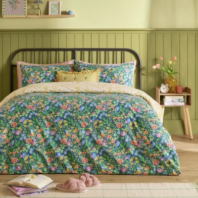 Habitat Furn Emerie Navy Bedding Set - Superking