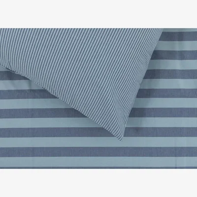 Heal's Heal's Cotton Stripe Blue Bed Linen Set King