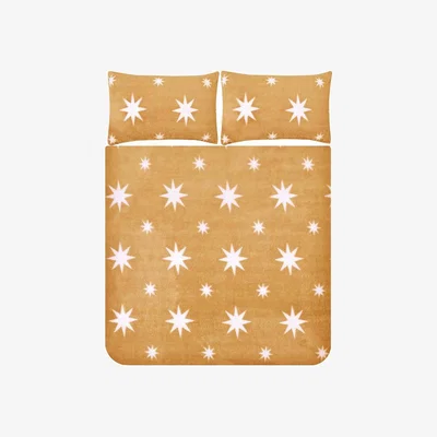 Homebase Snuggle Fleece Bedding Set - Ochre Star - Double