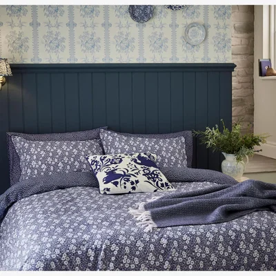 John Lewis Burleigh x Bedeck Calico Bedding, Blue/Multi