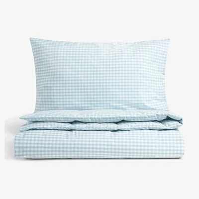 John Lewis John Lewis Gingham Cotton Duvet Cover and Pillowcase Set, Cotbed (120 x140cm)