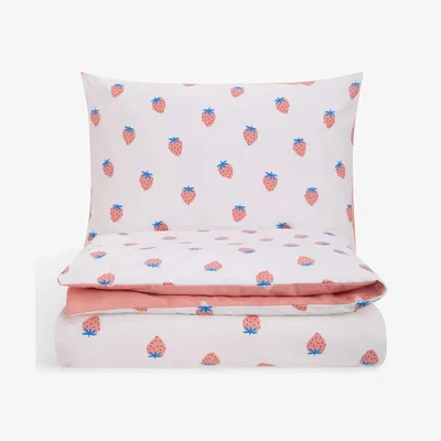 John Lewis John Lewis ANYDAY Strawberry Print Reversible Duvet Cover and Pillowcase Set