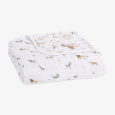 John Lewis Aden + Anais Dream GOTS Organic Cotton Safari Print Blanket, Multi
